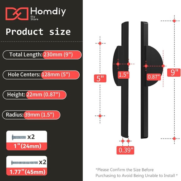 2 Pack Black Cabinet Pulls Half Moon Drawer Pulls Semicircle Kitchen Cabinet Han - Picture 3 of 8